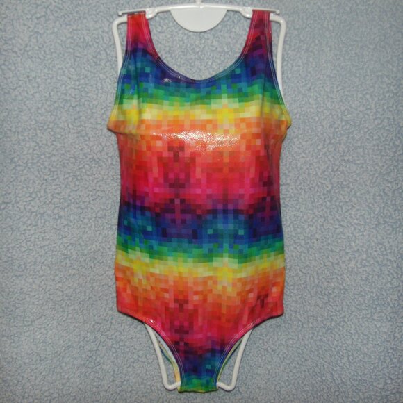 Danskin Pixelated Rainbow Leotard XL(14-16) - Picture 1 of 6